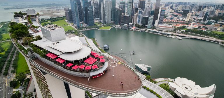Singapore skyline from Marina Bay Sands SkyPark