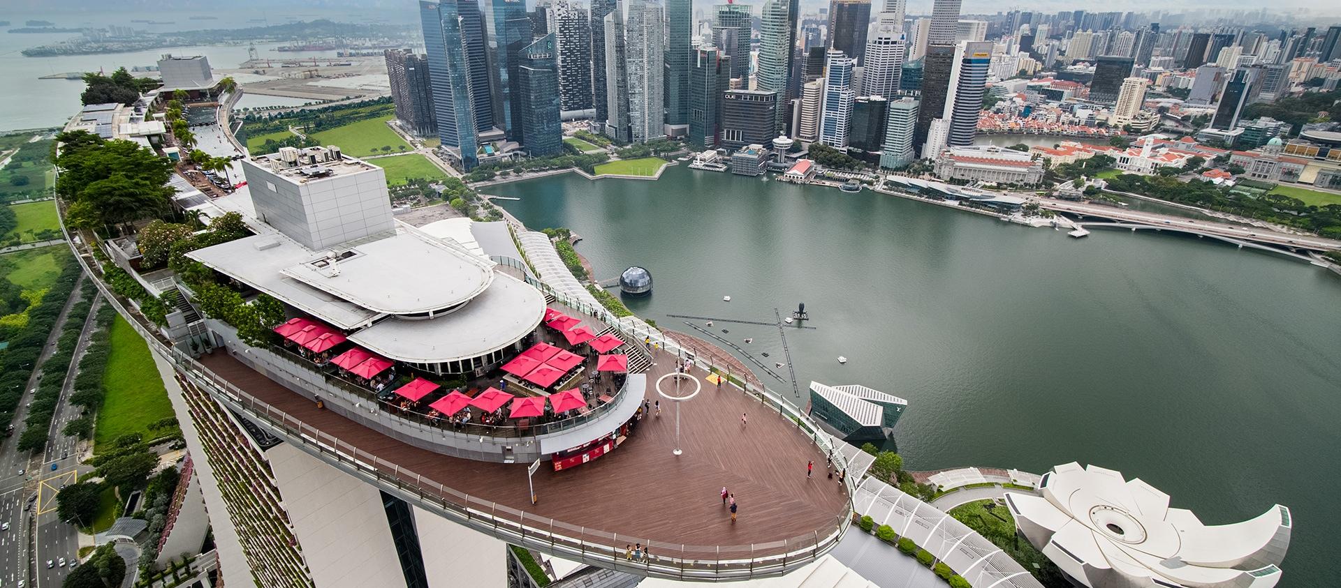 Singapore skyline from Marina Bay Sands SkyPark